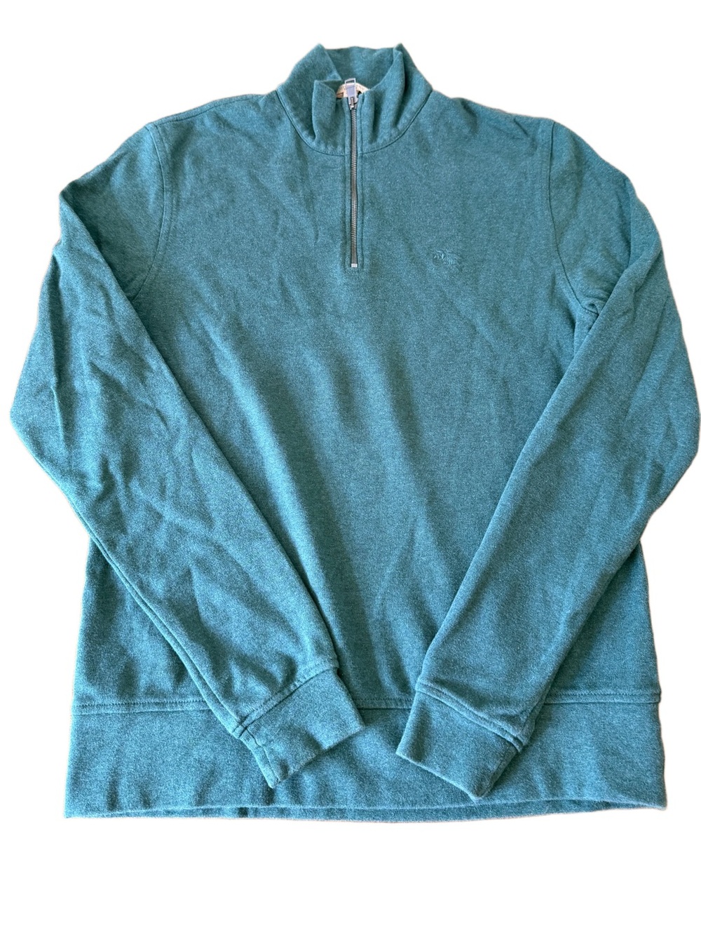 Burberry Brit Nova Check 1/4 Zip Cotton Sweater Men Large Green Embroidered